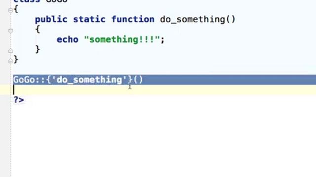 PHP 5.4 Class::{expr}() Syntax смотреть онлайн