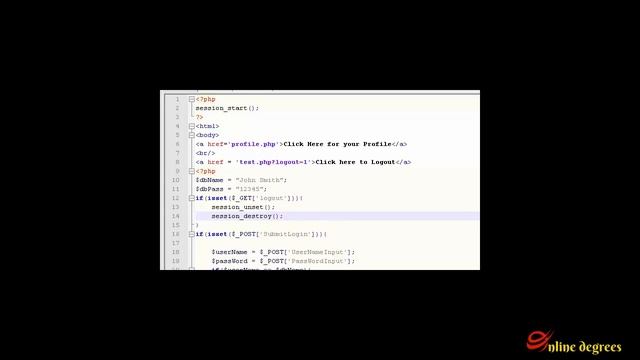 Online Degrees: PHP Online 19 Login Form 6 Making a Logout button смотреть онлайн