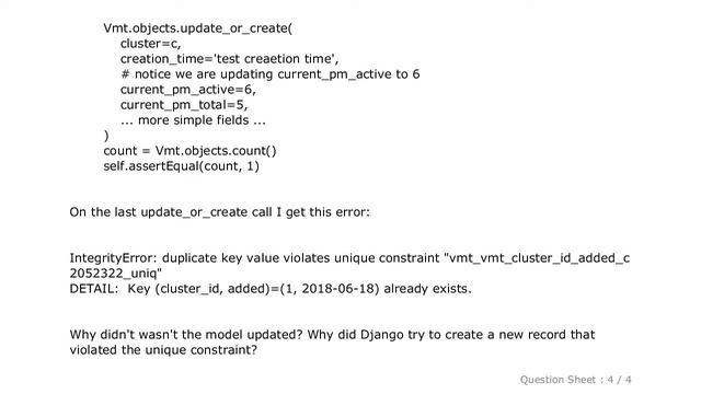 Django : django update_or_create gets "duplicate key value violates unique constraint " смотреть онлайн