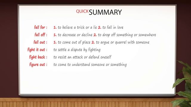 Phrasal Verbs 14/38: Fall for, Fall of, Fall out, Fight it out, Fight back, Figure out смотреть онлайн