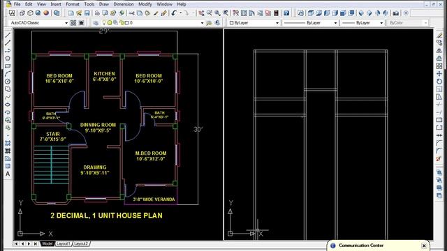 How to draw floor plan in autocad ।। 2 decimal ।। Size : 20 x 30 Feet смотреть онлайн