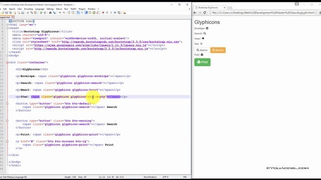 Bootstrap Glyphicons | Tutorial смотреть онлайн