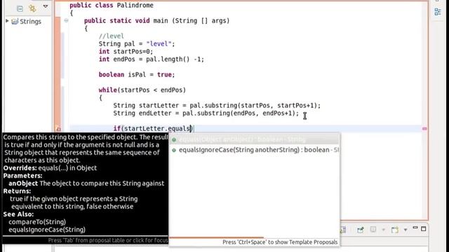 Java String Class Palindrome Example смотреть онлайн