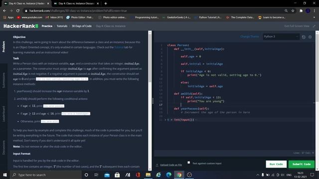 day4 class vs instance hacker rank rank solution in python смотреть онлайн