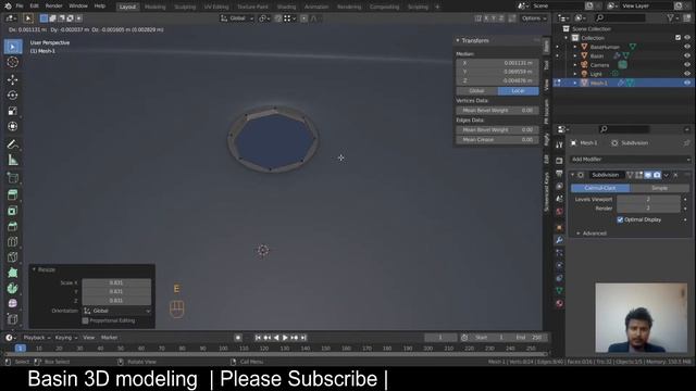 Basin 3D modeling in Blender | Blender Tutorial смотреть онлайн