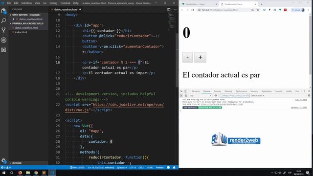 [4] Curso vue js - Condicionales If, Else y V-Onclick? curso de vue js 2 en español Video honesto смотреть онлайн