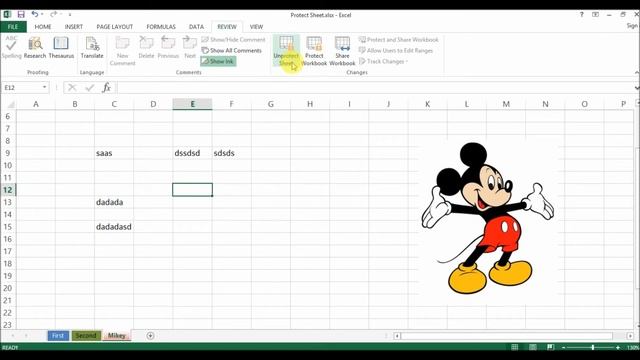 ms office excel protect sheet смотреть онлайн