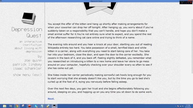 Depression Quest - Gameplay Walkthrough - Part 10 (Kitten) смотреть онлайн
