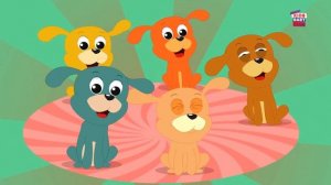 пять маленьких щенков | детские песни | потешки для детей | Rhymes in Russia | Five Little Puppies