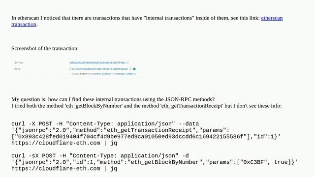Ethereum: How to get internal transactions using JSON-RPC methods смотреть онлайн