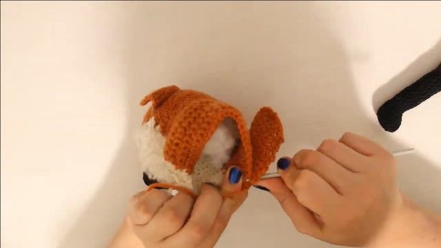 I crocheted a fox to keep me company