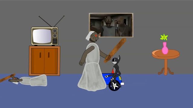 Cartoon Cat VS Granny - Little Cartoon Cat Vs Baby Granny - Drawing Animation 2D смотреть онлайн