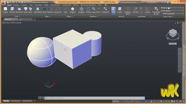 AutoCAD 2015, Tutorial herramientas para editar, Curso 3D Español, Cap 6 смотреть онлайн