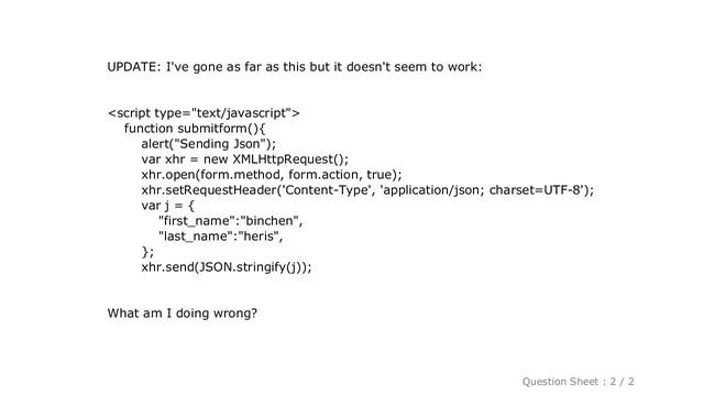 jQuery : How to send a JSON object using html form data смотреть онлайн