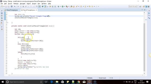 How to write Pascal triangle Program in Java смотреть онлайн