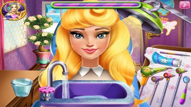 NEW мультик для девочек—Принцесса Аврора лечит зубы—Игры для детей/Aurora Real Dentist смотреть онлайн