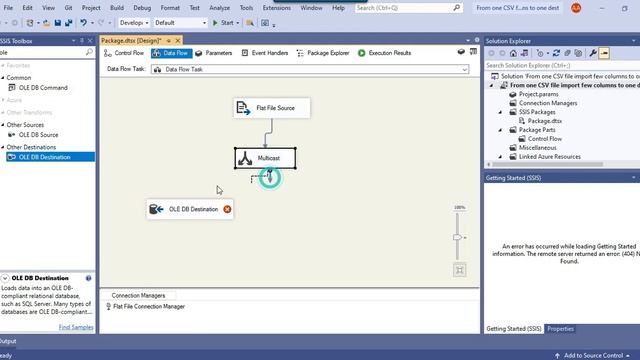 26 From one CSV, Import few columns to one destination and few to another in SSIS смотреть онлайн