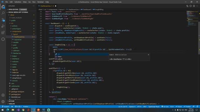 Social media app using React & Express - Notifications Part-2 (Long Polling) смотреть онлайн