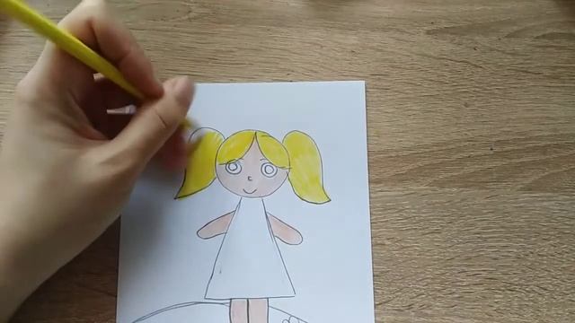 Рисуем девочку цветными карандашами. Урок рисования для детей. смотреть онлайн