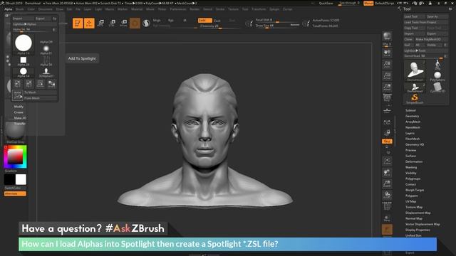#AskZBrush: “How can I load Alphas into Spotlight then create a Spotlight *.ZSL file?” смотреть онлайн