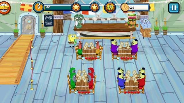 SpongeBob Diner Dash| Todos los niveles смотреть онлайн