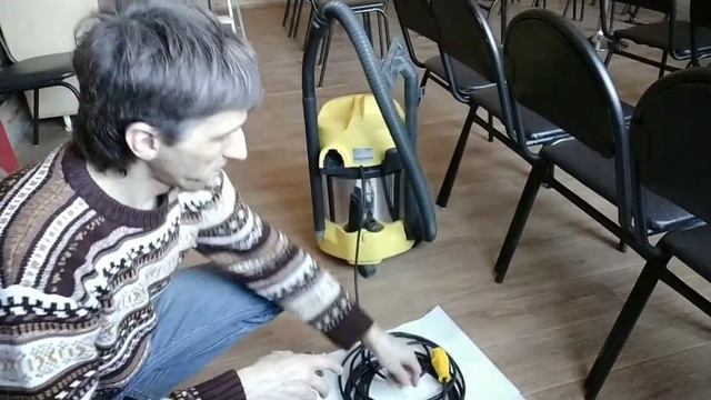 Заменил шнур на пылесосе Karcher wd 3. Использую силиконовую смазку! смотреть онлайн