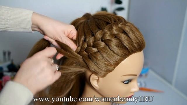 Прическа на длинные и средние волосы "Корзинка". Плетение косы вокруг головы. смотреть онлайн
