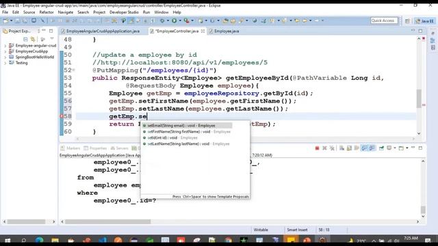 #9 update a employee by id rest api using spring boot and mysql database смотреть онлайн