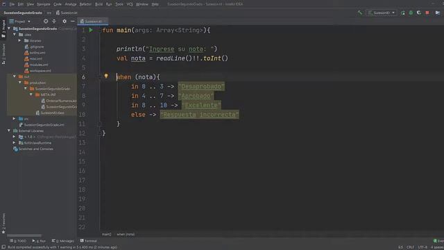 18. Ejercicios en Kotlin | Condicionales | Mostrar el ESTADO de las notas de un examen смотреть онлайн