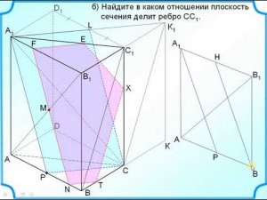 ЕГЭ стереометрия. Построение сечения призмы