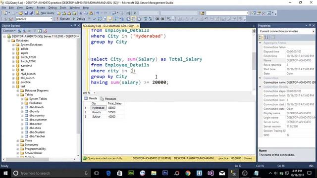 Having And Where Clause In SQL Server - Having Vs Where -Having In SQL - SQL Having ( Hindi / Urdu смотреть онлайн