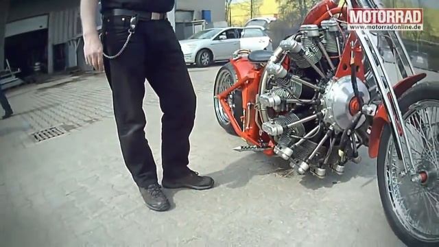 Мотоцикл с двигателем от самолета