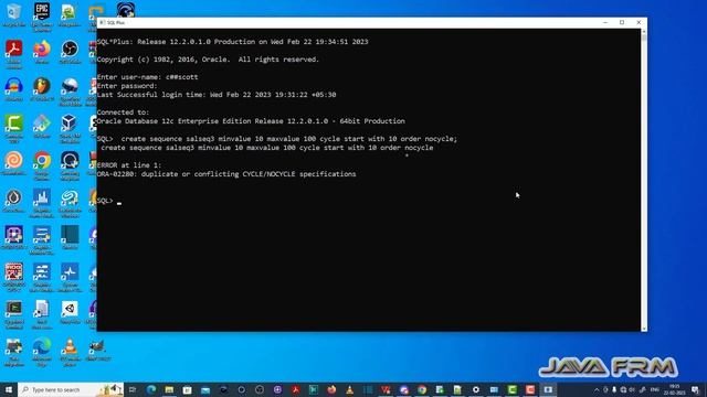 ORA-02280: duplicate or conflicting CYCLE/NOCYCLE specifications - Oracle Database 12c Error Msg смотреть онлайн