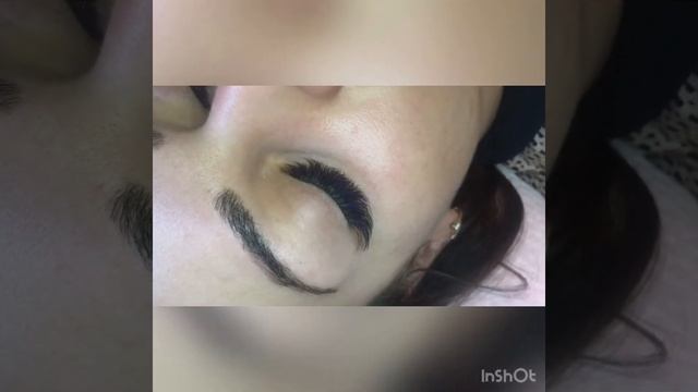 Наращивание ресниц 3D, с добавлением синих по периметру