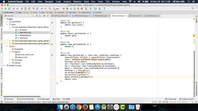 SQLite database in android Part 4 [ Delete Item in database] смотреть онлайн