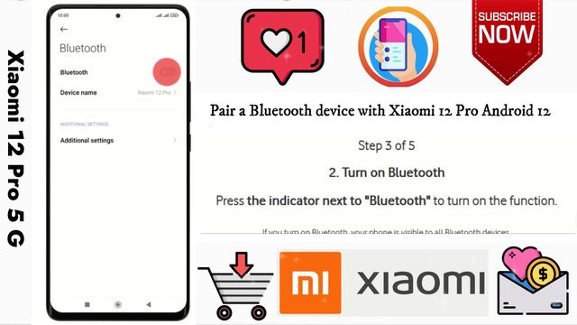 How to Pair a Bluetooth device with Xiaomi 12 Pro Android 12 смотреть онлайн