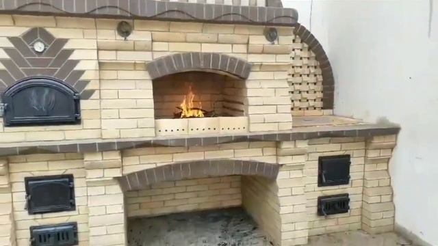 Печной комплекс 5-ть модулей,мойка разд.стол,плита газ,печь с хлебной камерой,мангал,казан. смотреть онлайн