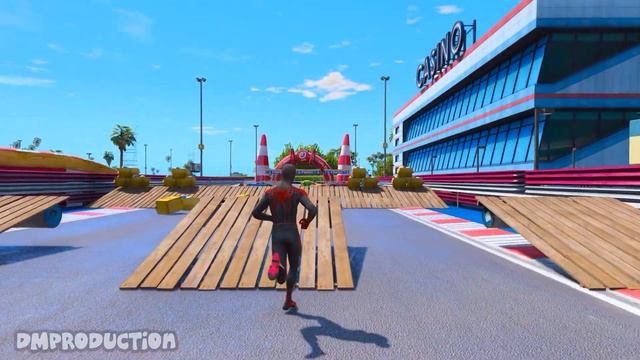 SPIDER-MAN team Running marathon was crazy !! Who fastest man alive | GTA 5 MODS смотреть онлайн