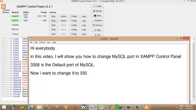 How to change MySQL port 3306 to 3307 in XAMPP Control Panel смотреть онлайн
