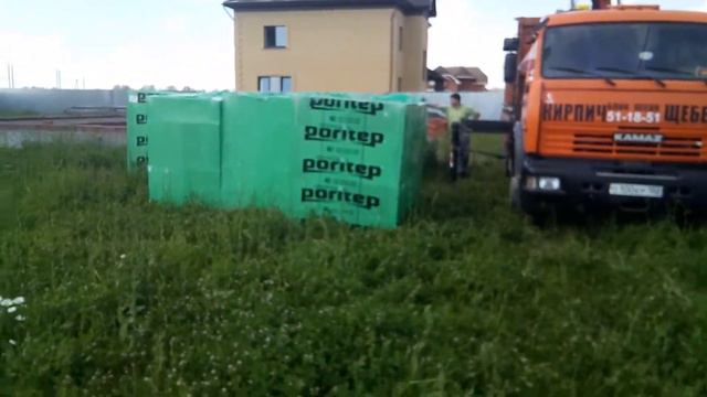 Разгрузка газоблока PORITEP смотреть онлайн