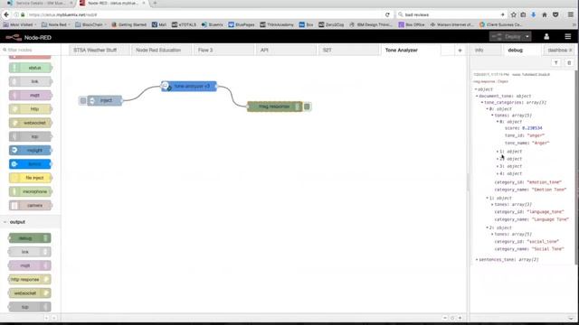 Node Red - Tone Analyzer смотреть онлайн