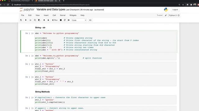 Variable and DataTypes in python смотреть онлайн