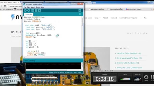 ใช้บอร์ดNode MCU ESP8266ทำมอเตอร์ผ่านWIFI смотреть онлайн