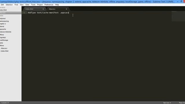 01 HTML5 Offline Cache first manifest file, type and htaccess 720p смотреть онлайн