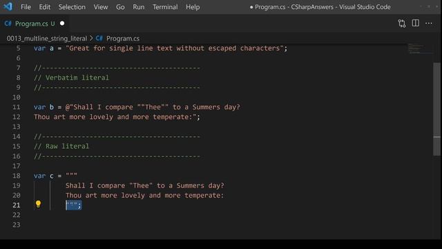 Create a multiline string in C# смотреть онлайн
