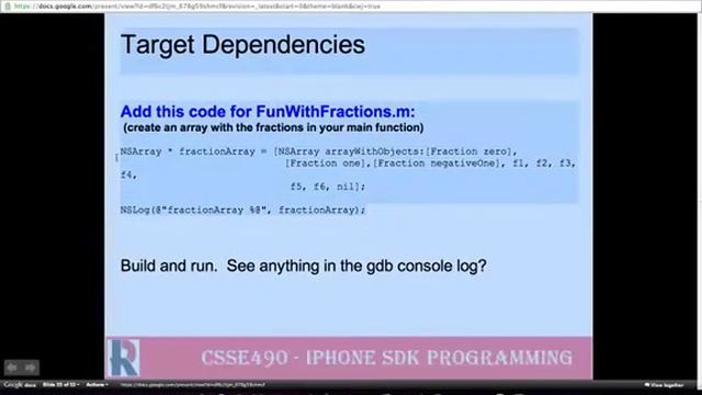 iOS Development Course Fall 2010 Lecture 11 - Fraction Class Unit Testing (Part 2) смотреть онлайн