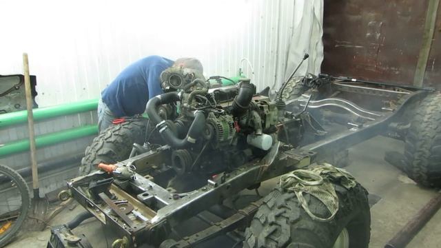 QD32eti на УАЗ. Первый запуск. смотреть онлайн