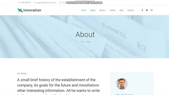 Innovation Business: разработка шаблона дизайна сайта для WordPress смотреть онлайн