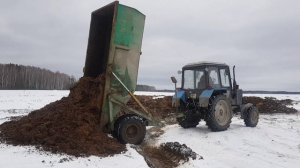 Два МТЗ 82.1КУН "Большая Земля" & ПСТ-6 вывоз навоза от сарая. Сварили клетки для новотельных телят.