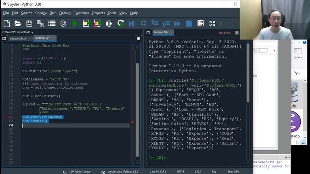 Python Programming - Python SQLite T03 - Insert, Update, Delete Row (Part 1/3) смотреть онлайн